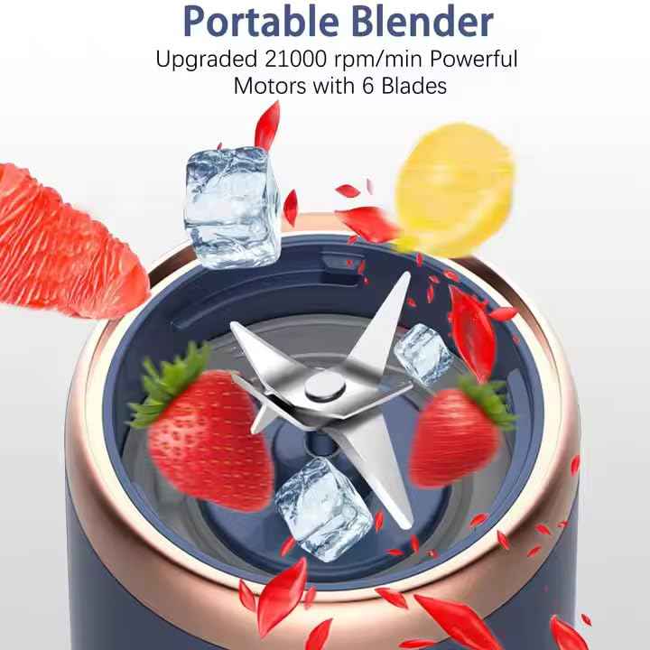 TheBoldFit portable blender Buy one Get one FREE with powerful 21000 rpm motor and 6 blades blending strawberries ice and lemon