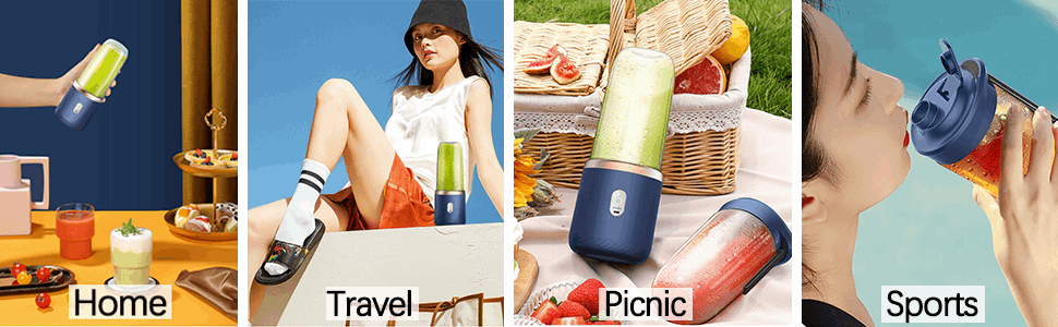 TheBoldFit portable blender Buy one Get one FREE shown in various settings for home travel picnic and sports use