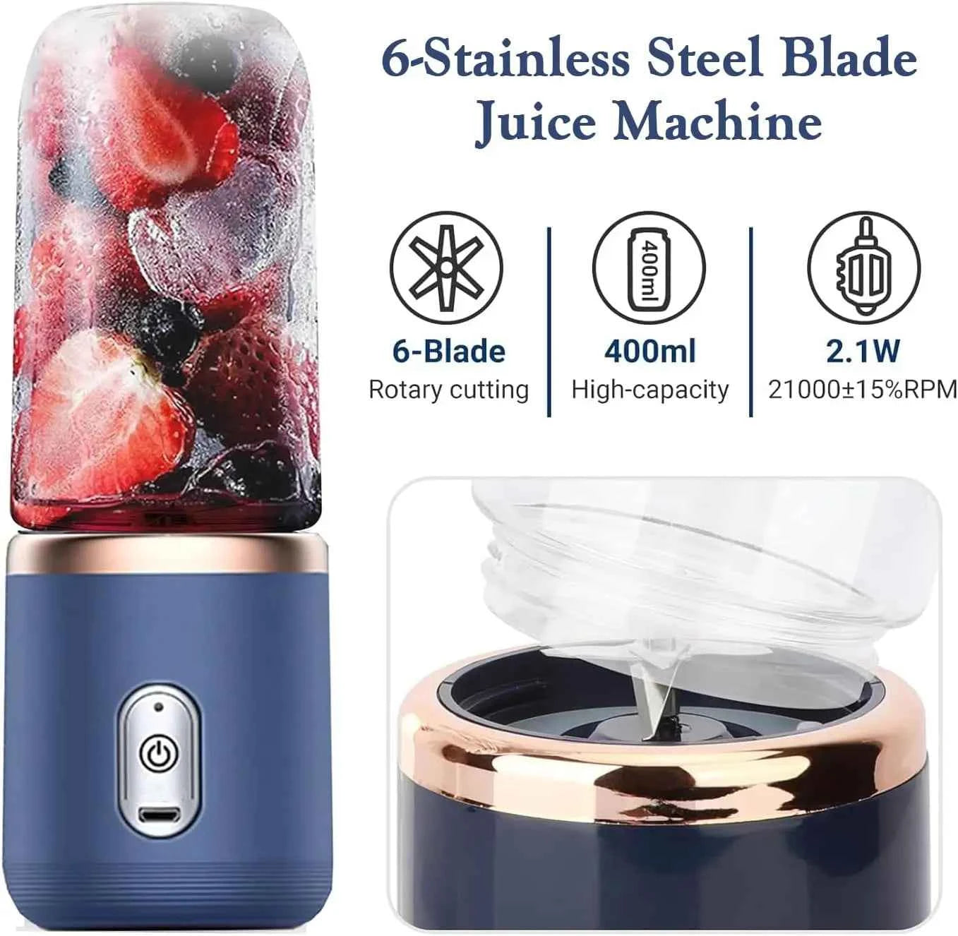 TheBoldFit portable blender Buy one Get one FREE with 6 stainless steel blades and 400ml capacity