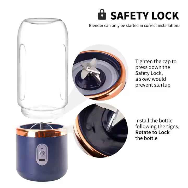 TheBoldFit portable blender Buy one Get one FREE safety lock feature with twist to lock and prevent startup