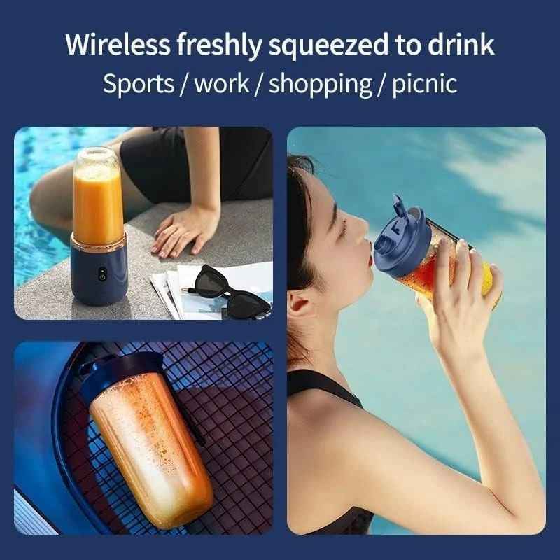 TheBoldFit portable blender Buy one Get one FREE showing wireless use for sports work shopping and picnic with fresh juice