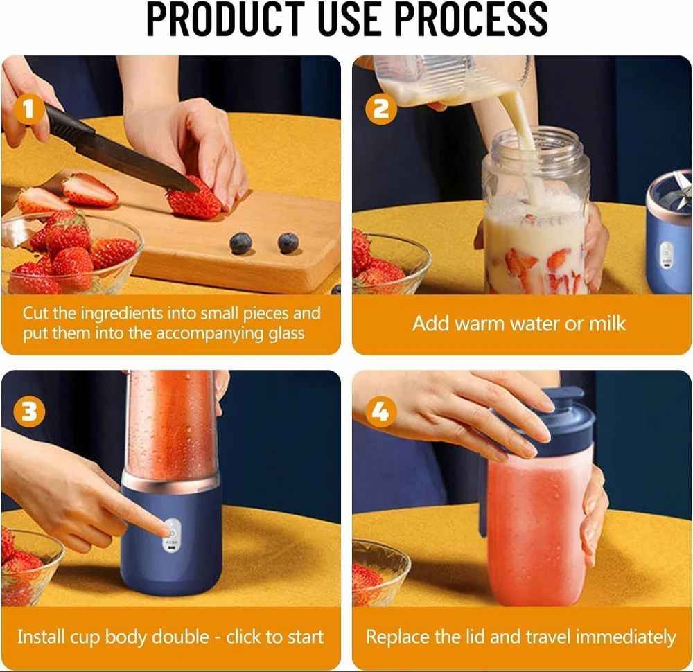 Step-by-step use process of TheBoldFit portable blender Buy one Get one