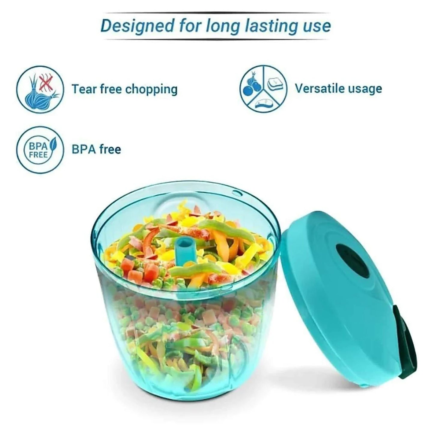 TheBoldFit®  2-in-1 Manual Chopper with Whisker (Buy one Get one FREE - Compact)