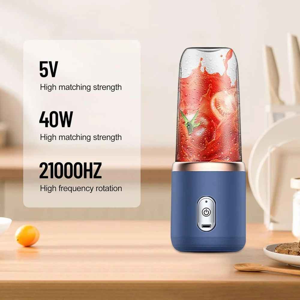 TheBoldFit portable blender Buy one Get one FREE with 5V power 40W motor and 21000HZ high frequency rotation in blue