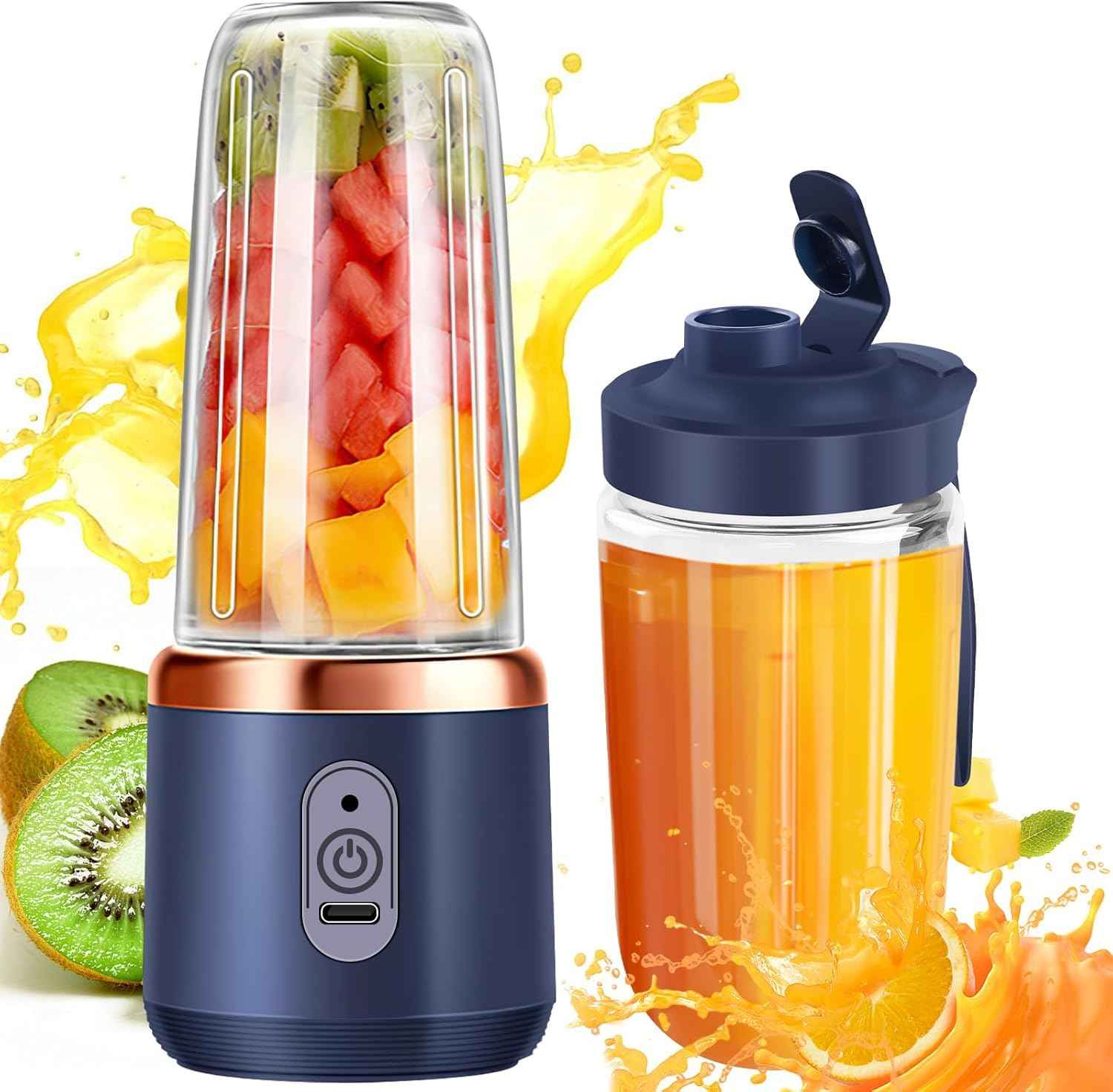 TheBoldFit portable blender Buy one Get one FREE with navy base and fresh fruit juice cup