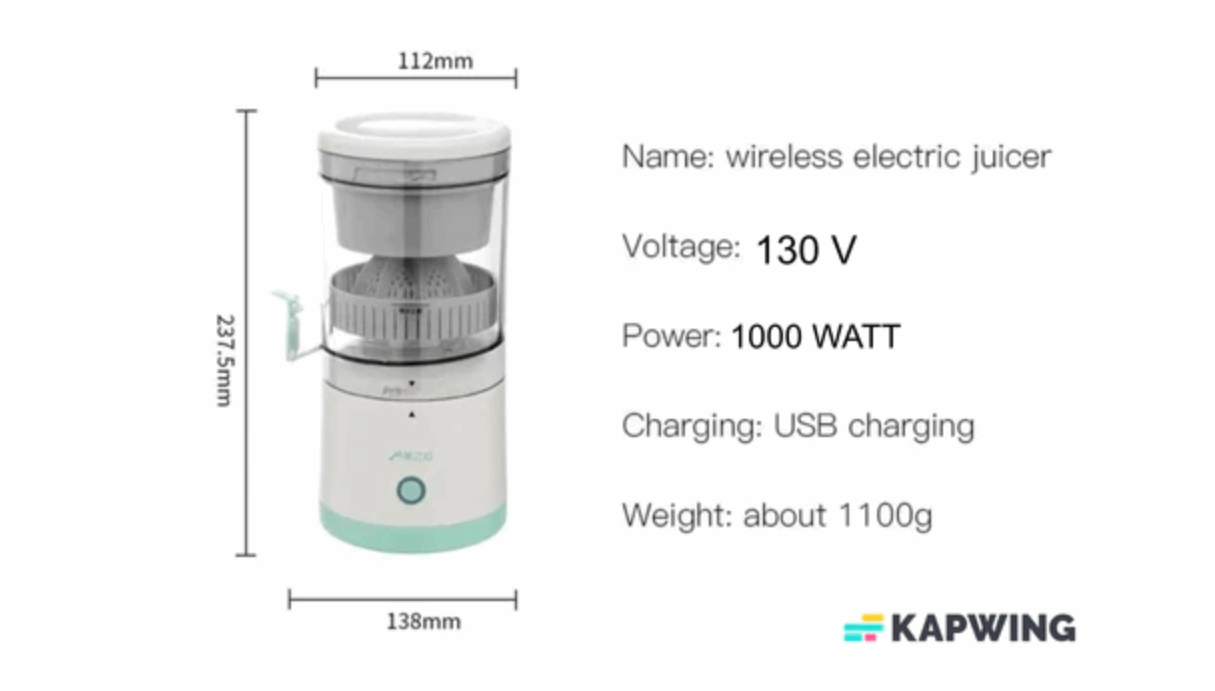 Theboldfit Portable Juicer wireless electric juicer with USB charging and 1000 watt power